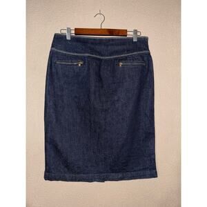 LRL Lauren Ralph Lauren  Blue  Dark Wash  Denim Zipper Pocket  Pencil Skirt 10